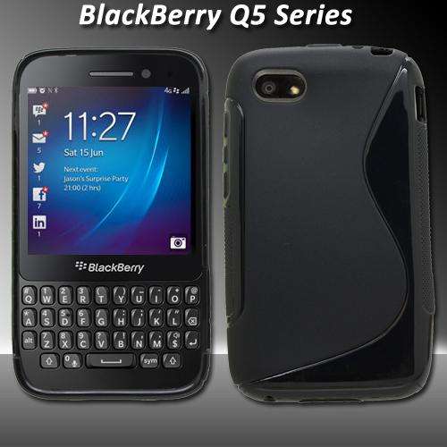 S-Line Gel Case Cover for Blackberry Q5 (Black)