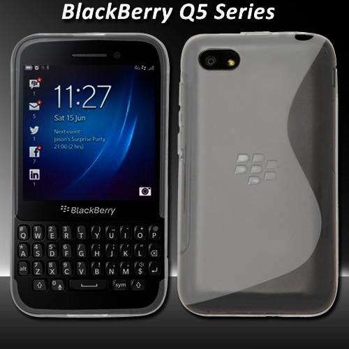 S-Line Gel Case Cover for Blackberry Q5 (Smoke)