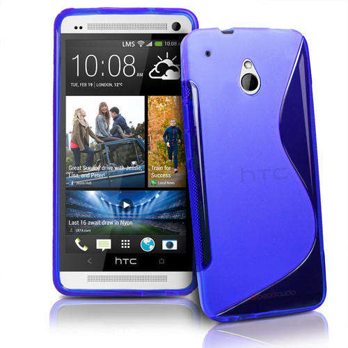 S-Line Case Cover for HTC One Mini M4 (Blue) + Screen Protector