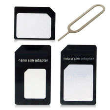 Nano Sim Micro Sim to Standard Sim Card Adapter Eject Pin (Black)