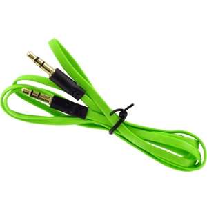 Universal 3.5mm AUX Flat Noodle Cable Green