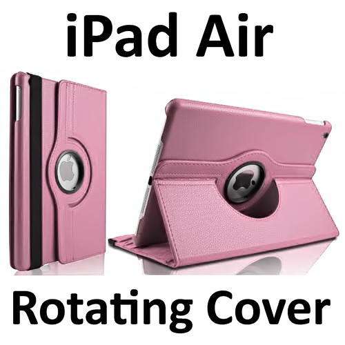360 Degrees Rotating Swivel Magnetic Smart Cover Case for iPad Air / iPad 5 (Light Pink)