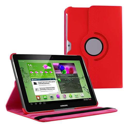 360 Degree Rotating Case For Samsung Galaxy Tab 3 10.1 P5200 P5220 Red