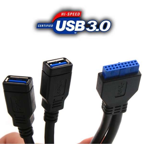 19Pin USB 3.0 Header to 2 x USB 3.0 Female Ports