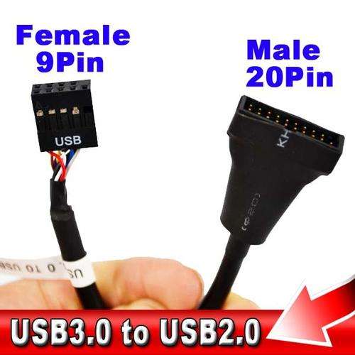 20Pin USB 3.0 Male Header to USB 2.0 9Pin Motherboard Female