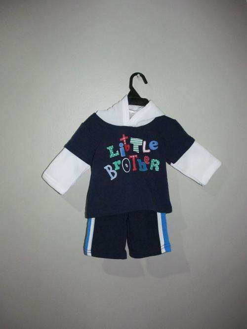 Baby Ltd Tracksuit with Hoody + Matching Pants 0-3 Months (Dark Blue & White) - Cheap Shipping