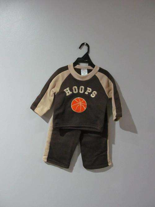 Baby Ltd Tracksuit with Hoody + Matching Pants Hoops 6-12 Months (Light & Choc Brown)