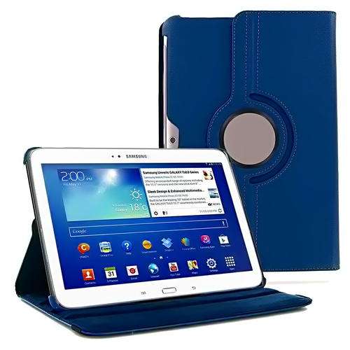 360 Degree Rotating Case For Samsung Galaxy Tab 3 10.1 P5200 P5220 Navy - Cheap Shipping