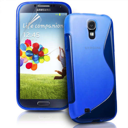 Gel Cover for Samsung Galaxy S4 i9500 (Blue) + Screen Protector
