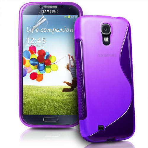 Gel Cover for Samsung Galaxy S4 i9500 (Purple) + Screen Protector