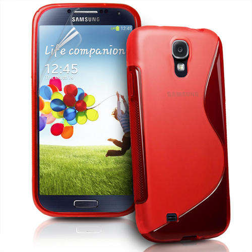 Gel Cover for Samsung Galaxy S4 i9500 (Red) + Screen Protector
