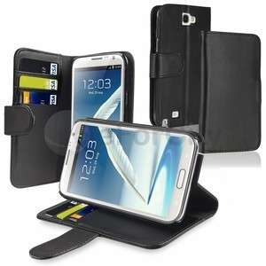 Wallet Flip Stand Case for Samsung Galaxy Note 2 N7100 (Black)