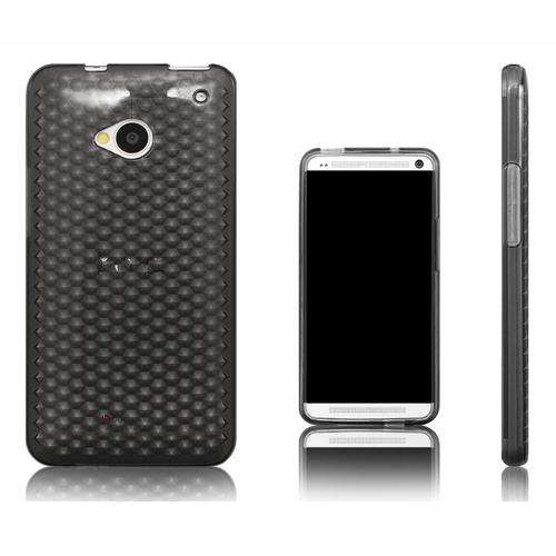Diamond TPU Gel Case Cover for HTC One M7 (Smoke)