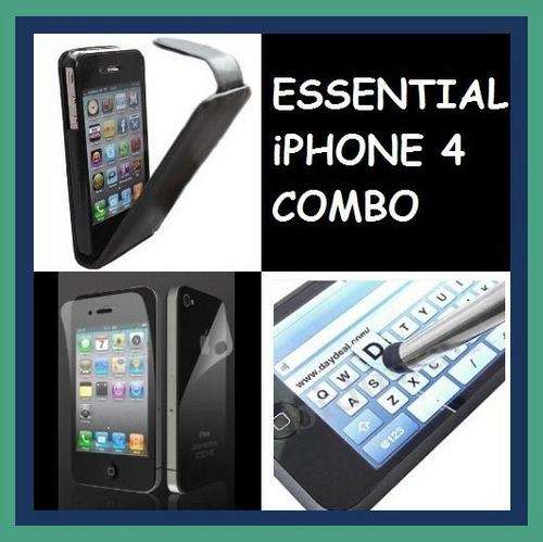 Essential Apple iPhone 4 Combo - Flip Case + Stylus + Screen Protector - A MUST HAVE !!!