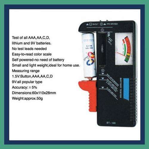 battery tester, checker, AA, AAA, 9V