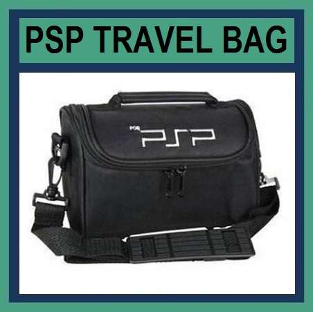 Black Travel Carry Bag Case for PSP 1000 2000 3000 GO + Screen Protector
