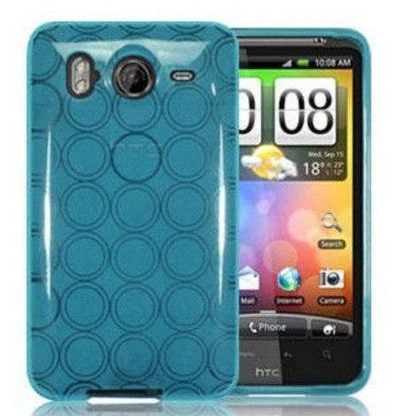 TPU Circle Gel Case for HTC Desire HD Blue