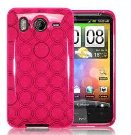 TPU Circle Gel Case for HTC Desire HD Pink
