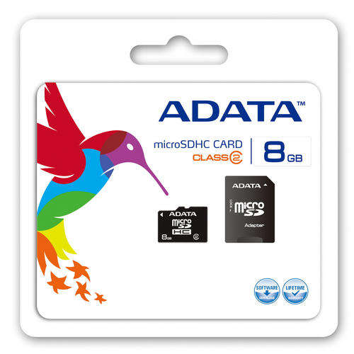 Adata 8GB MicroSD + SD Adapter - LIFETIME WARRANTY