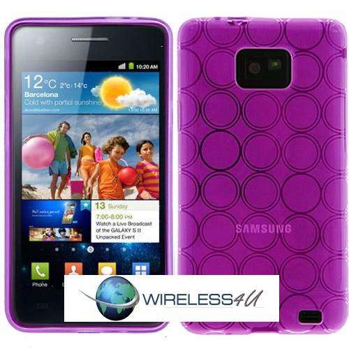 TPU Circle Gel Case for Samsung Galaxy S2 i9100 Purple