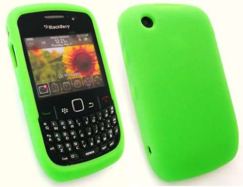 Embossed Silicone Skin for BlackBerry Curve 8520 9300 (Green)