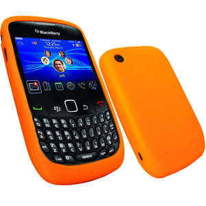 Embossed Silicone Skin for BlackBerry Curve 8520 9300 (Orange)
