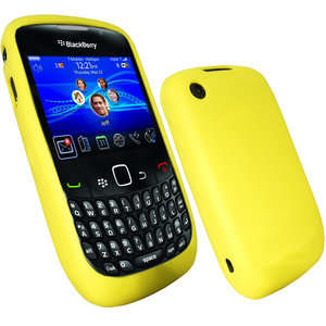 Embossed Silicone Skin for BlackBerry Curve 8520 9300 (Yellow)