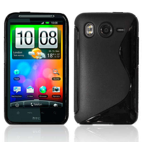 Black S Line Gel Case For HTC Desire HD