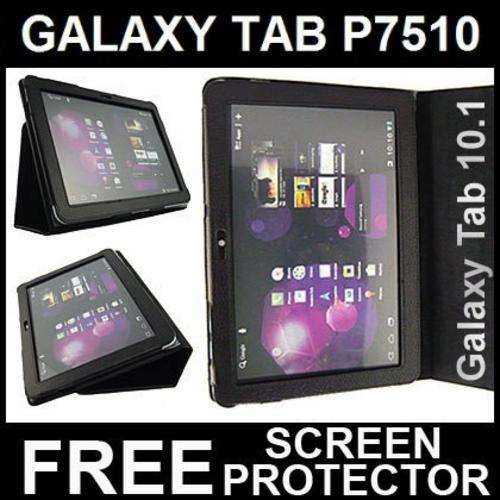 Black PU Leather Case Cover for Samsung Galaxy Tab 10.1 P7500 P7510