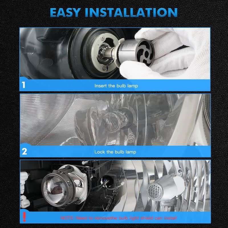 A80 H4 60W Led Car Headlight with Projector Lens Kit