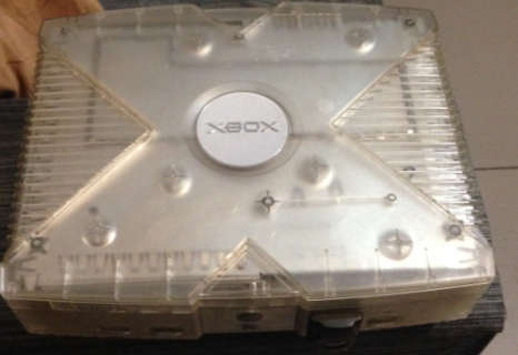 Xbox Crystal Edition Console with 2 controllers and 3 games