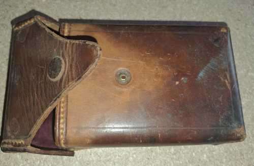 Antique Inclinometer with leather case.