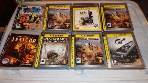 8x ps3 games 3x motor storm- gt 5--battlefield-bad comp---jericho---fall of men---pain