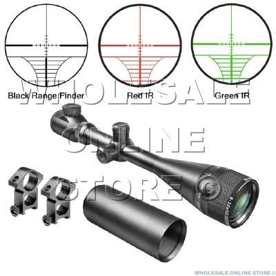 6 - 24 X 50 IR Red Green Range Finder AOE Illuminated Rifle Scope