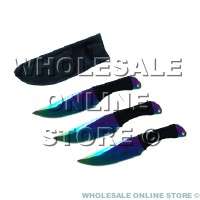 Throwing Knife Spikes Set of 3 Rainbow