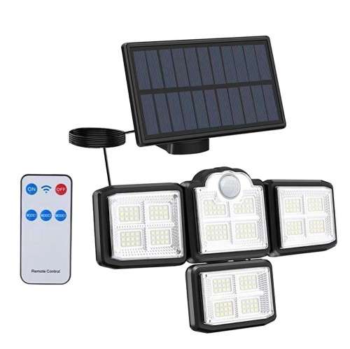 Split Solar Foldable Rotating Four Heads Wall Light