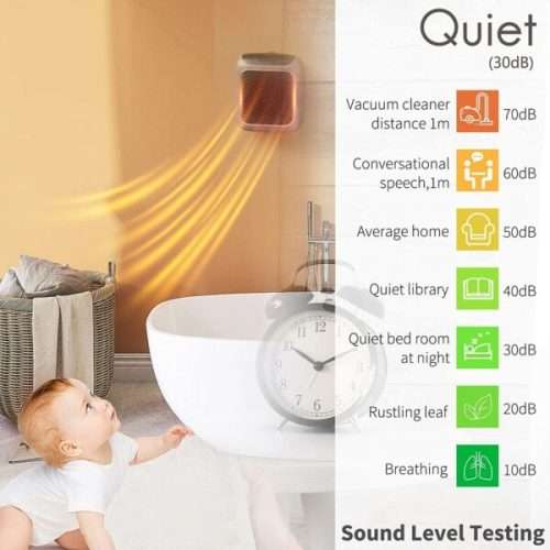 Mini Fan Heater Wall Outlet Heater 800W with Remote Control