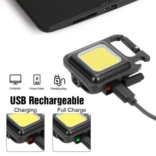 USB Charge Small Light Corkscrew Mini Flashlight Keychain LED Light Pocket LED Work Light