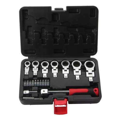 20PCS Detachable Swivel Head Ratchet Wrench Repair Tool Set