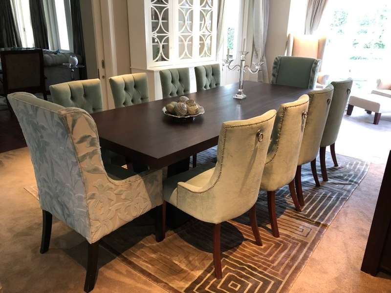 10 Seater dining room table and chairs - (custom made)