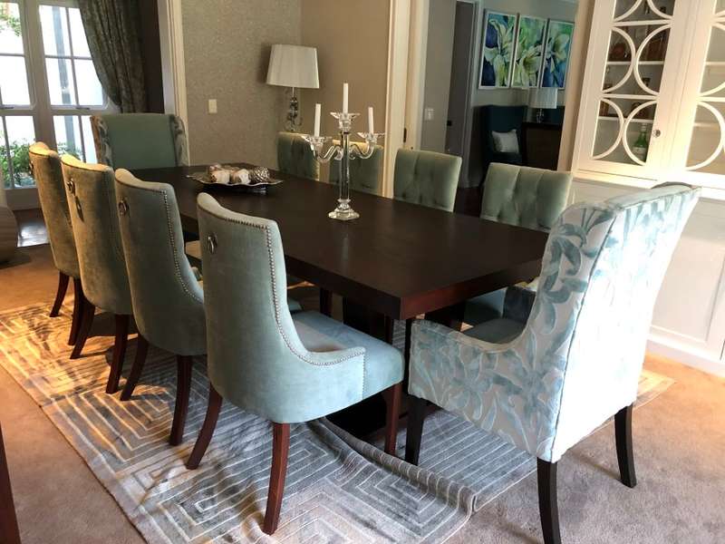 10 Seater dining room table and chairs - (custom made)