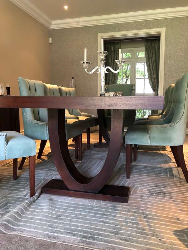 10 Seater dining room table and chairs - (custom made)