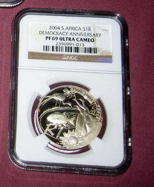 2004 Protea Silver R1 - Democracy NGC Graded PF69 --- Very rare ----- R1 Start