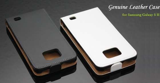 Flip Genuine Leather case for Samsung galaxy S2