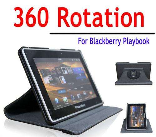 Blackberry PlayBook 360 Degree Rotating Leather Case with Stand***FREE STYLUS PEN****