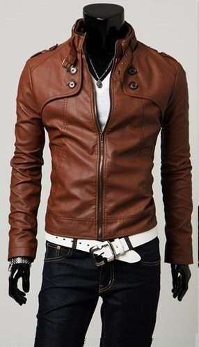 NEW Men's Slim Designed Sexy PU Leather Short Jacket