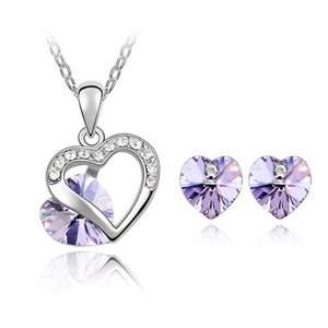 Crystal heart necklace set jewelry sets make with Swarovski Elements***value R1500**