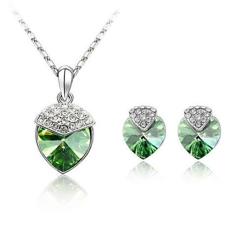 Crystal Jewelry Set Make With Swarovski Crystal Earrings+Necklace***MSRP R1500***
