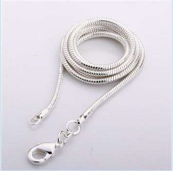 925 Sterling Silver 2 MM Snake Necklace, Chain Necklace