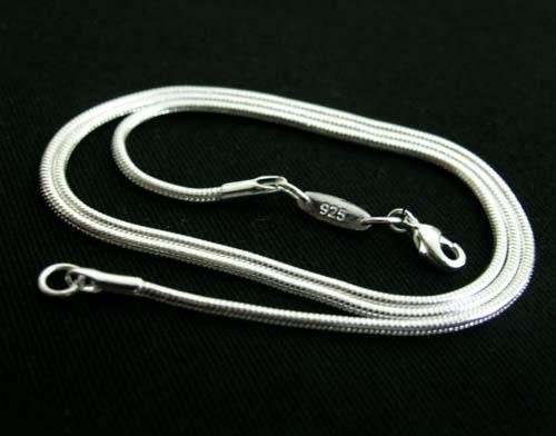 925 Sterling Silver 1 MM Snake Necklace, Chain Necklace